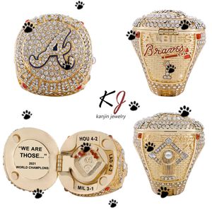 MLB Atlanta Warriors Champion Ring Mens World Baseball Championship Foldable Ring Jewelry