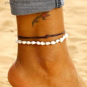 Anklets bohemian conch pärla halsband kvinnor strand barfota smycken fashionabla handgjorda fötter kedja tillbehör vän gåvor c24326