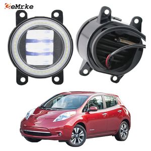 Eemrke LED Sis Farları Montajı 30W/ 40W Nissan Leaf Ze0 2012 2012 2012 2013 2014 2015 2016 2017 Açık lens melek gözleri Drl Araba Gündüz Çalışma Işığı 12V Sis Lambası