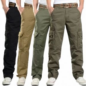 men's Outdoor Work Clothes Casual Pants Multi Pocket Straight Tube Casual Sports Military Tactical Trousers Tactical Cargo Pants 536v#