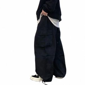 trendy Baggy Pants Drawstring Cool Men Trousers Korean Style Loose Baggy Pants v3Nh#