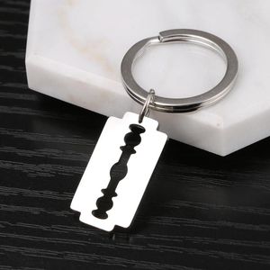 Keychains Stainless Steel Keychain Men's Blade Silver Color Fashion For Car Keys Pendant Women Man Jewelry Friends Gifts