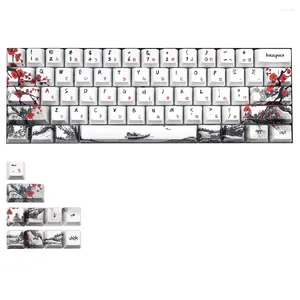 Tigelas novidade allover corante subbed flor de ameixa 71 chave perfil keycap para gh60 rk61 alt61 anne pro2 gk61 gk64 dz60 keycaps jp