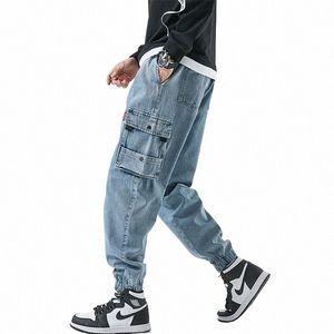 chaifenko New Hip Hop Cargo Jeans Pants Men Fi Casual Harem Joggers Trousers Men Streetwear Denim Jeans Men Plus Size M-8XL 49tY#