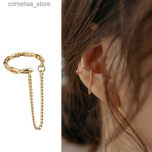 Ear Cuff Ear Cuff 1 piece of PC punk clip earrings long tassel earrings womens zircon earrings cuffs earrings fashionable jewelry friend gifts Y240326