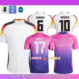 2024 독일 축구 유니폼 유럽 컵 홈 어웨이 어웨이 Musiala wirtz Kroos 24 25 Muller Havertz Fullkrug 축구 셔츠 남자 키트 키트 팬 팬 푸트 볼 유니폼