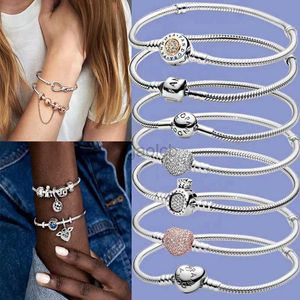 Hoop Huggie Heißer Verkauf 2024 Schlangenkettenarmband Geeignet für Pandora Original Designer Damen Charm DIY Schmuck Armband Geschenke 24326