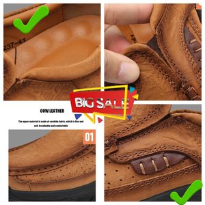 New selling leather shoes men genuine loafers casual leather shoes hiking GAI high Quality comfortable middle-aged bigfoot waterproof Business comfortable 2024