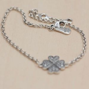 Pulseira de prata esterlina autêntica, vários tamanhos, pulseira com pingente, joias 590506CZ