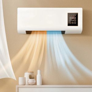 Ventilatori Riscaldatore elettrico da 2000 W Condizionatore d'aria combinato Riscaldatori a parete per riscaldamento e raffreddamento Spazio caldo Ventola di raffreddamento per l'home office