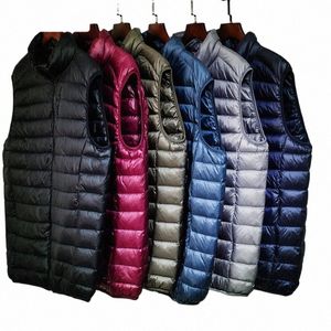 fgkks 2023 marca Sleevel Down Jacket per gli uomini puro caldo tasca gilet cappotto di alta qualità leggero giù anatra gilet cappotti uomo U2XL #