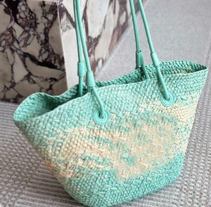 Straw Beach Totes Bag for Women Brand Designer Shoulder Clutch Strap Single Messengers Purses Luxury Handbags 240326