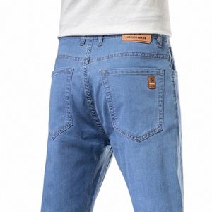 2022 pantaloni in denim maschile classico pantaloni di marca maschile jeans azzurri larghi dritti taglie forti 40 42 44 C771 #