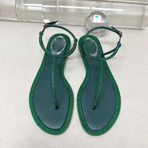 6s sandali piatti strass punta pin pizzo decorativo cinturino alla caviglia designer di lusso scarpa elegante fabbrica di moda qualità scarpe da spiaggia casual da donna Rene Caovilla