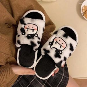 Slippers Shevalues Winter Animal For Women Slipppers Fashion Warm Fluffy Cloud Cute Cartoon Cow Cotton Home Shoes 2024 Summer Hot With Box