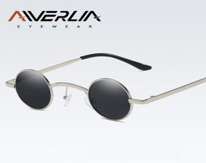 Aiverlia piccoli occhiali da sole rotondi design del marchio uomini donne vetri cerchio vintage telaio in metallo tonalità rotonde ai581874373