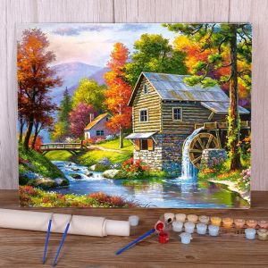 Number Landscape House Paint By Numbers Package Oil Paints 50*70 Paiting By Numbers New Design For Children Wholesale Handiwork Art