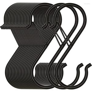 Hooks 20 Pack S For Hanging Heavy Duty Safety Buckle Design Metal Black Shaped Kitchenware Pots