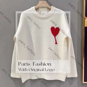 Amis tröja franska modedesigner cardigan pull skjortor vinter män kvinnor high street stickad jumper hoodie stickad svett tröjor 747