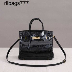 Leather Bk Genuine Handbag Luxury Women's Crocodile Pattern Women's Handheld Shoulder Cowhide 2024 Fashion Bridal Original Logo