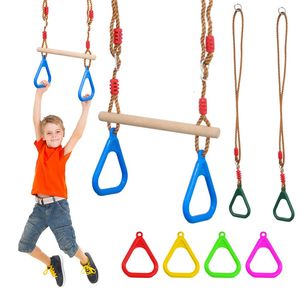 Swing Sets for Backyard Monkey Bars Swingset Accessories Trapeze Wooden Plastic Playset Outdoor Play Equipment Children Gifts 240318