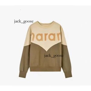 Luxury Women Sweatshirt Isabel Marant Designer Round Neck Pullover Isabel Marant Sweatshirt Women Letter Flocking Print Casual Color Contrast Long Sleeve 722