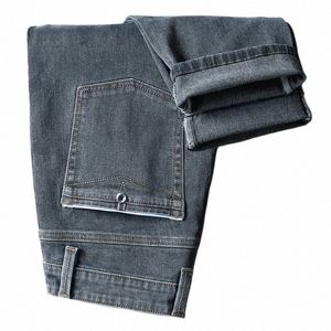 dżinsy szczupłe proste pionie Busin Casualne spodnie męskie jesienne zima nowa marka tryska