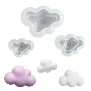 1pc 3D Cloud Shape Chocolate Silicone Mold Mousse Fondant Ice Cube Mould Pudding Candy Soap Candle Molds Baking Cake Decoration