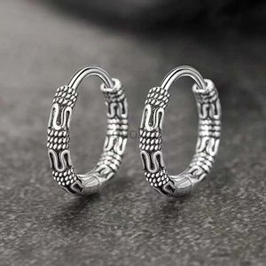 Hoop Huggie Retro simple small hoop earrings stainless steel hypoallergenic earrings suitable for men women and cool Indian Boho jewelry 24326