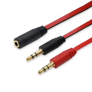 3,5 mm 1 Kobieta do 2 mężczyzn Aux Audio Cable Mic Cablit Cable Earanphone Adapter Kabel Adaptera do telefonu komórkowego