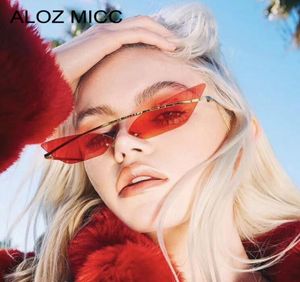 Aloz Micc New Fashion Cat Eye Sunglasses Women Brand Designer Vintage Rimless Sun Glasses Женщины маленькие рамы ретро очки UV409818567