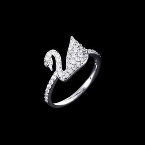 Anello Swarovski Designer Moda di lusso Donna Anelli a fascia di qualità originale Anello cigno ICONIC SWAN Cristallo Alla moda Classico Elegante e minimalista