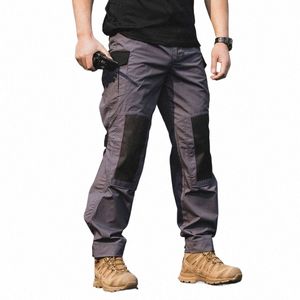 Calça impermeável tática masculina, macacão com vários bolsos para caminhadas ao ar livre, calças retas masculinas casuais, calças de carga, calças de corrida, novo z3YE #