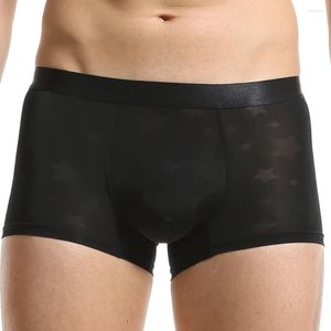 Underpants 1 pc masculino u-convexo bolsa boxers shorts roupa interior lingerie sexy cintura baixa homem calcinha ultra fina briefs