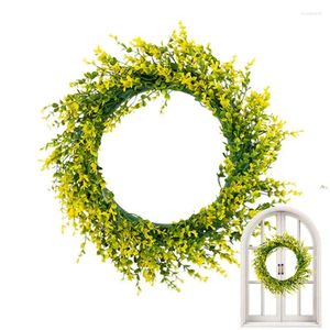 Decorative Flowers Small Eucalyptus Wreath Farmhouse Wreaths For Indoors 16 Inch Artificial Green Door Spring Outdoor Indoor Home Porch