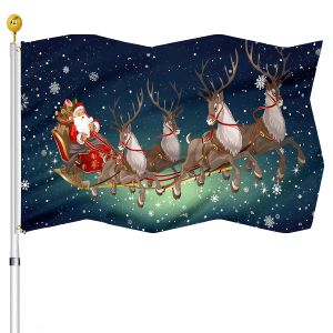 Akcesoria Wesołych Świąt Flaga Elk Santa Garden Flagi Winter Holiday Flag Flag Poliester House Flagi House Indoor and Outdoor Decor Women Kids