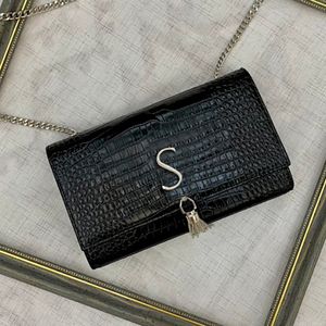 Klasyczna moda torba na ramię w torbie na ramię Mini Designer Envelope Crossbody Work Crocodile Wzór skórzany Portfel Kobiet PRAWDZIWA skórzana torebka telefonu komórkowego