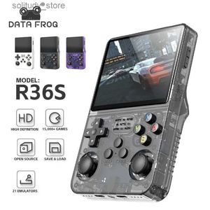 Portable Game Players Data Frog R36S Retro Handheld Video Game Machine Linux System 3.5 بوصة I Screen R35S بالإضافة إلى مشغل فيديو جيب محمول Q240326