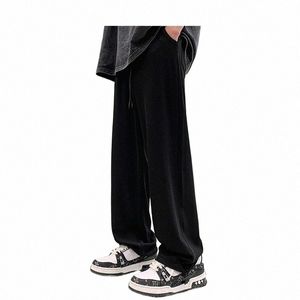 Lappster Y2K szerokie nogi Pants Mężczyźni Czarni japońskie stroje dresowe projektant Harajuku Casual Joggers Pants Tracksuit 5xl U6HD#