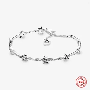 Charme pulseiras 2024 s925 prata esterlina cor céu interestelar brilho pulseira de verão para mulheres jóias de luxo