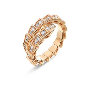 18K Gold Love Pierścień paznokci moda węża Diamentowy pierścień pary dla mężczyzn Kobiety klasyczne projektantki pierścionka z biżuterią ze stali nierdzewnej Prezent biżuterii