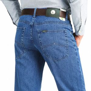 nuovo arrivo jeans larghi da uomo Busin Cott tessuto estivo classico marchio pantaloni in denim dritto per pantaloni casual maschili Uomo r4BB #