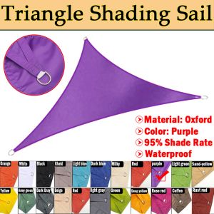 Nets Purple Color Waterproof Awning 200GSM Oxford Triangle Sunshade Cloth Garden Balcony Shelter Outdoor Swimming Pool Shading Sail