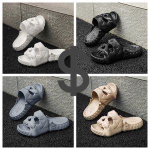 GAI-Schuhe, Baumwollgefühl, dicke Sohlen, Herren-Sandalen, modisch, Skelett, Totenkopf-Designer, personalisierbar, Punk, frei atmen, kühl, Strand, männlich, weiß, schwarz, 40–45