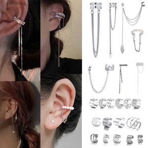 Ear Cuff Ear Cuff JWER exquisite tassel clip earrings womens buckle earrings cuffs without perforations womens fake cartoon earrings 2023 fashionable jewelry gift