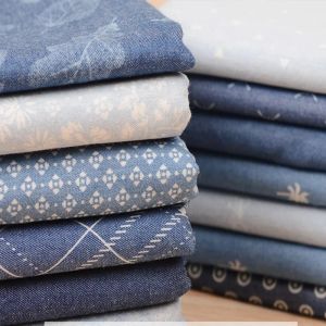 Fabric Thin thick blue cotton washed denim thick quilted denim pants shirt skirt sewing accessories half a meter sewing