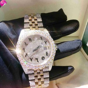 Light Jewelry Iced Out Luxury Wristwatch Diamond Watch Gold Mens Watches Hip Hop With Case Jewelry Gifts Big Diamond Watch
