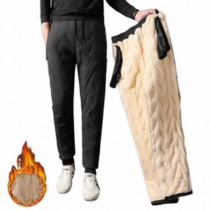 Cott Pants Men Winter Lambwool vadderade förtjockade varma män byxor hundratals stora stora män vindtäta stugor i6xo#