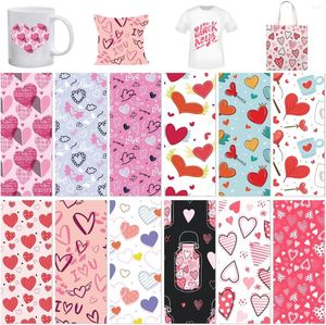 Window Stickers Alla hjärtans dag Intusible Transfer Ink Sheets Paper SubliMation för Cricut Mug Press 12 PCS 4,5 