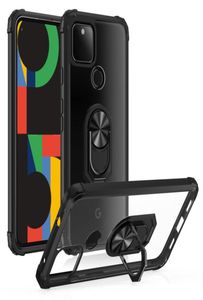 HDクリア透明な衝撃プルーフ保護ケースリングカーマウントキックスタンド用Google Pixel 4A 5G 4G Pixel 5 XL3595389